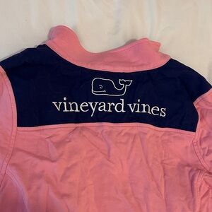 Vineyard Vines Pink and Blue Half-Zip Pullover